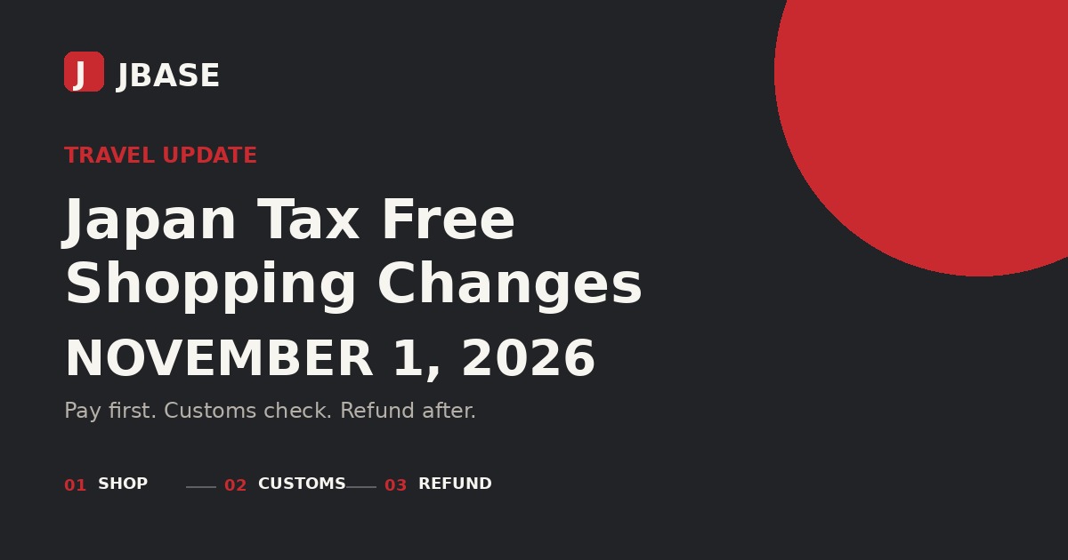 Japan tax-free shopping changes from November 1, 2026